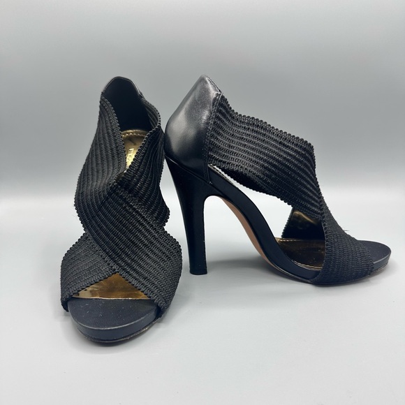 Vince Camuto Womens ‘Sasha’ Open Toe Braided Elastic Sandals Black 8 - Picture 1 of 5